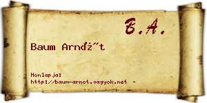 Baum Arnót névjegykártya